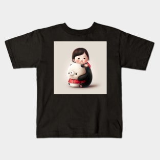 Beautiful Korean Traditional Girl Drawing Illustration Kids T-Shirt